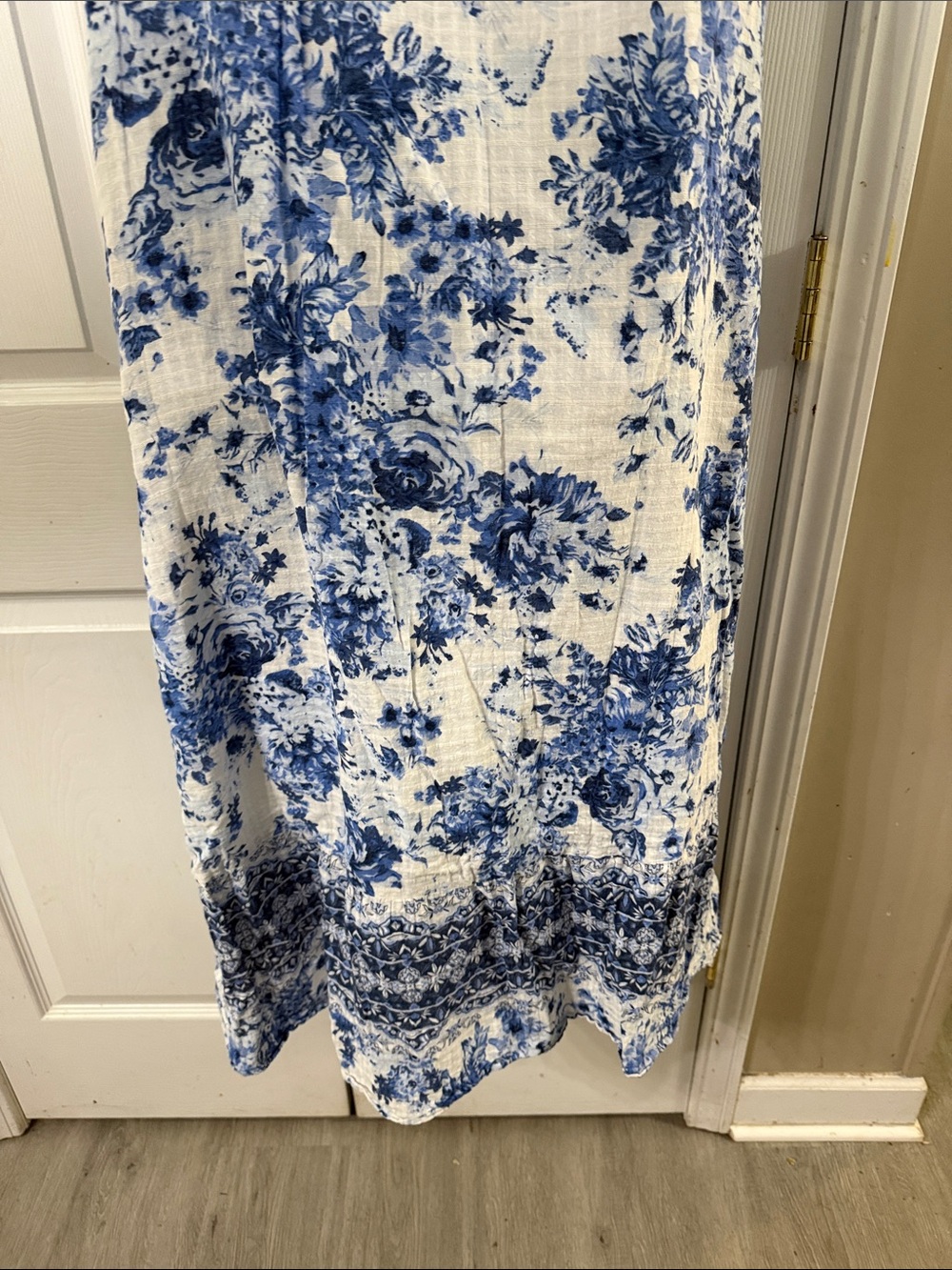 J. Jill Blue Floral Tank Maxi Dress with pockets  Sz L EUC - Picture 5 of 7